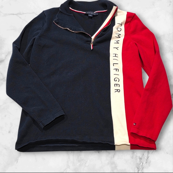 Tommy Hilfiger Sweaters - Tommy Hilfiger Navy, Red, and Cream Pullover